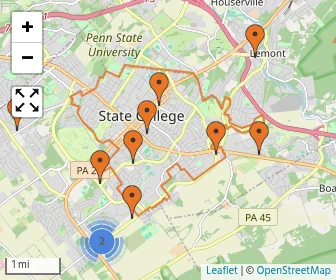 Area schools map